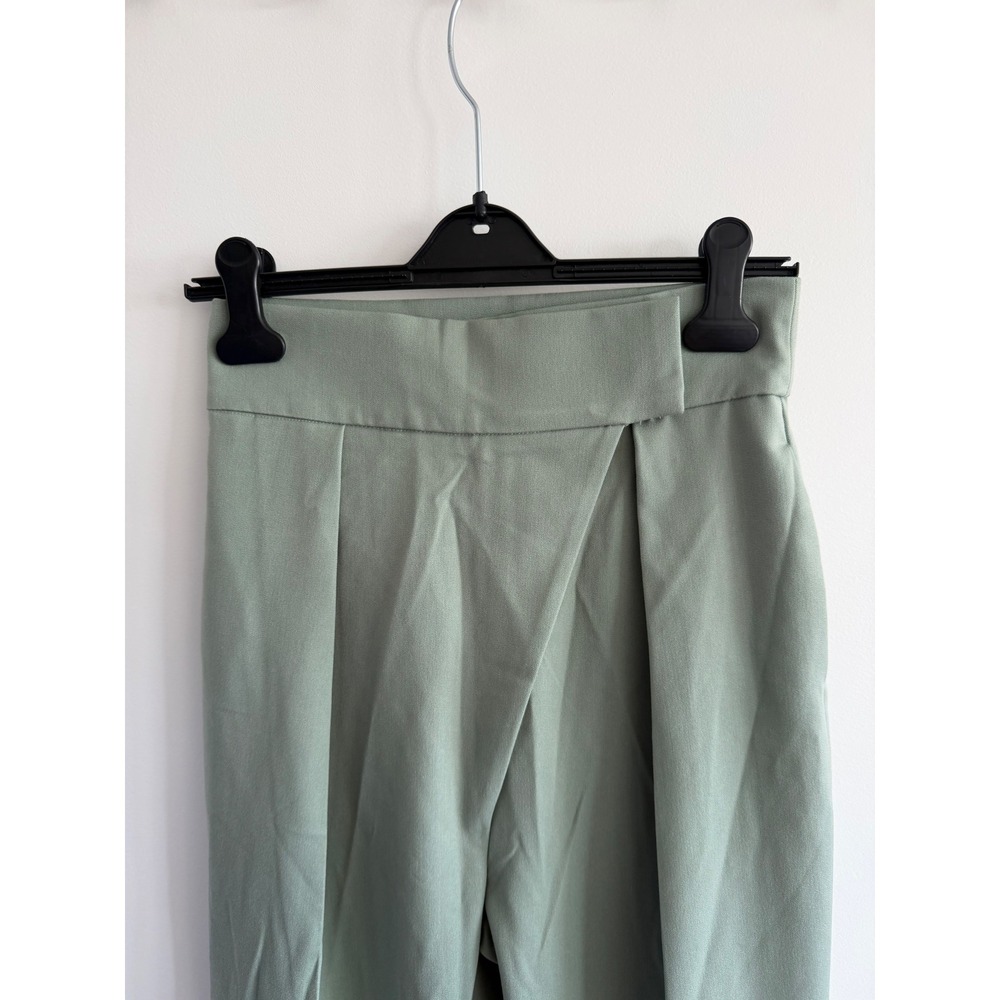 JLUXLABEL Sage Green High Waisted Wide Leg Trousers Size Small NWT - Picture 3 of 9